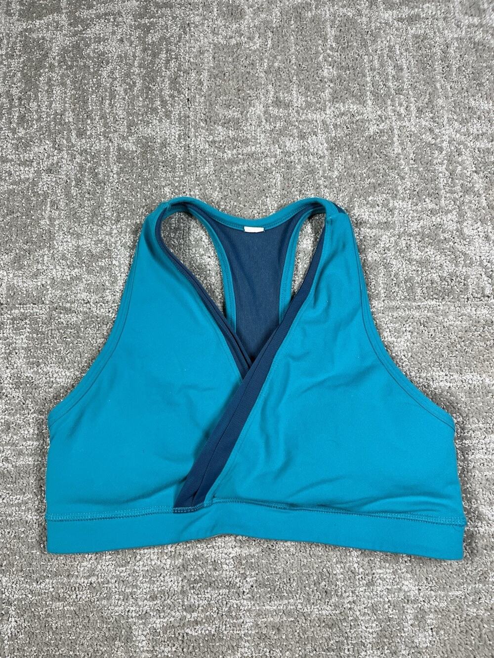 Lululemon Teal Cross Front Y-Back Sports Bra Women Size 6